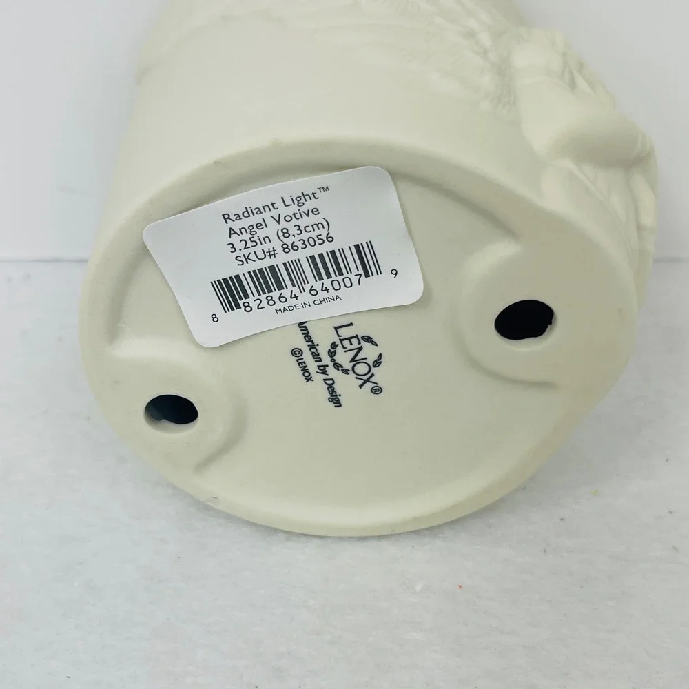 Lenox Radiant Light Angel Votive Ivory Porcelain Gold Trim Candle Holder 863056